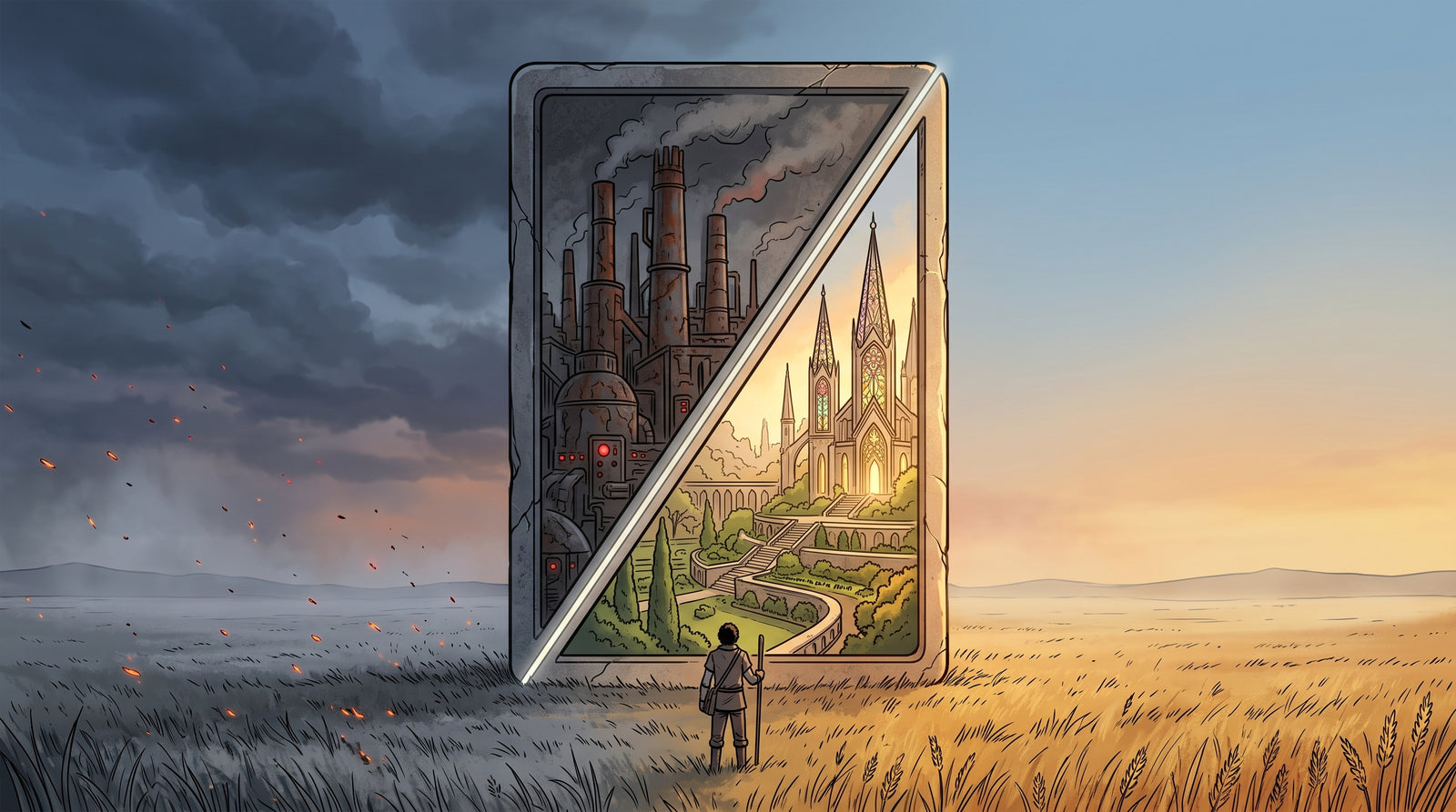 Aggression or Harmony. Choose — and rotate the card.